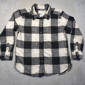 American‎ Eagle Boyfriend Fit Buffalo Plaid Flannel Shirt Womens S Black White